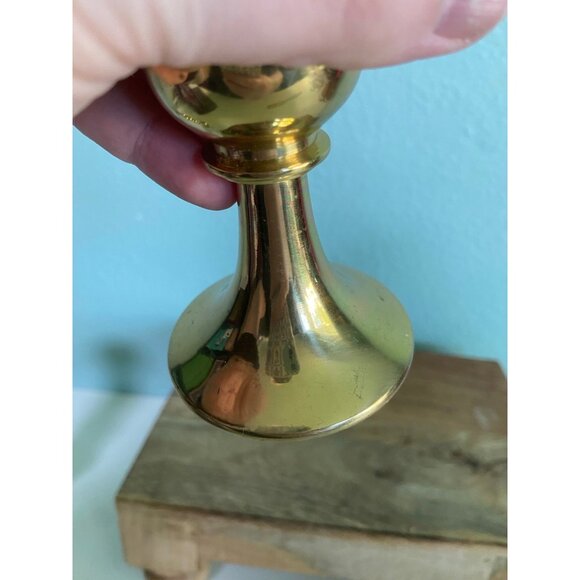 Made in India Vintage Brass Candle Stick Holders Set of 2 - Picture 8 of 12
